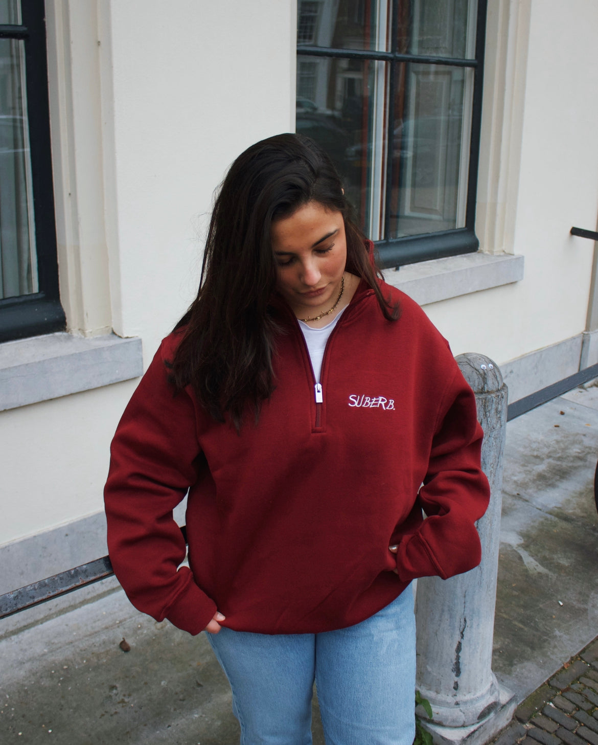 SUBERB. half zip sweat